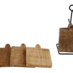 Onderzetters met houder 6 stuks 2ass kleur 11x11x22cm