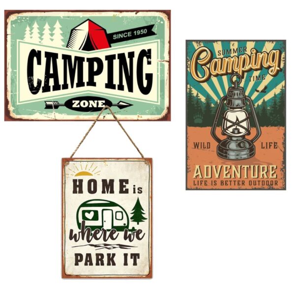 Wall Hanger Metal Camping Mix/3 30x40cm