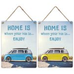 Wall Hanger Metal Home is Bus 30x40cm Mix/2