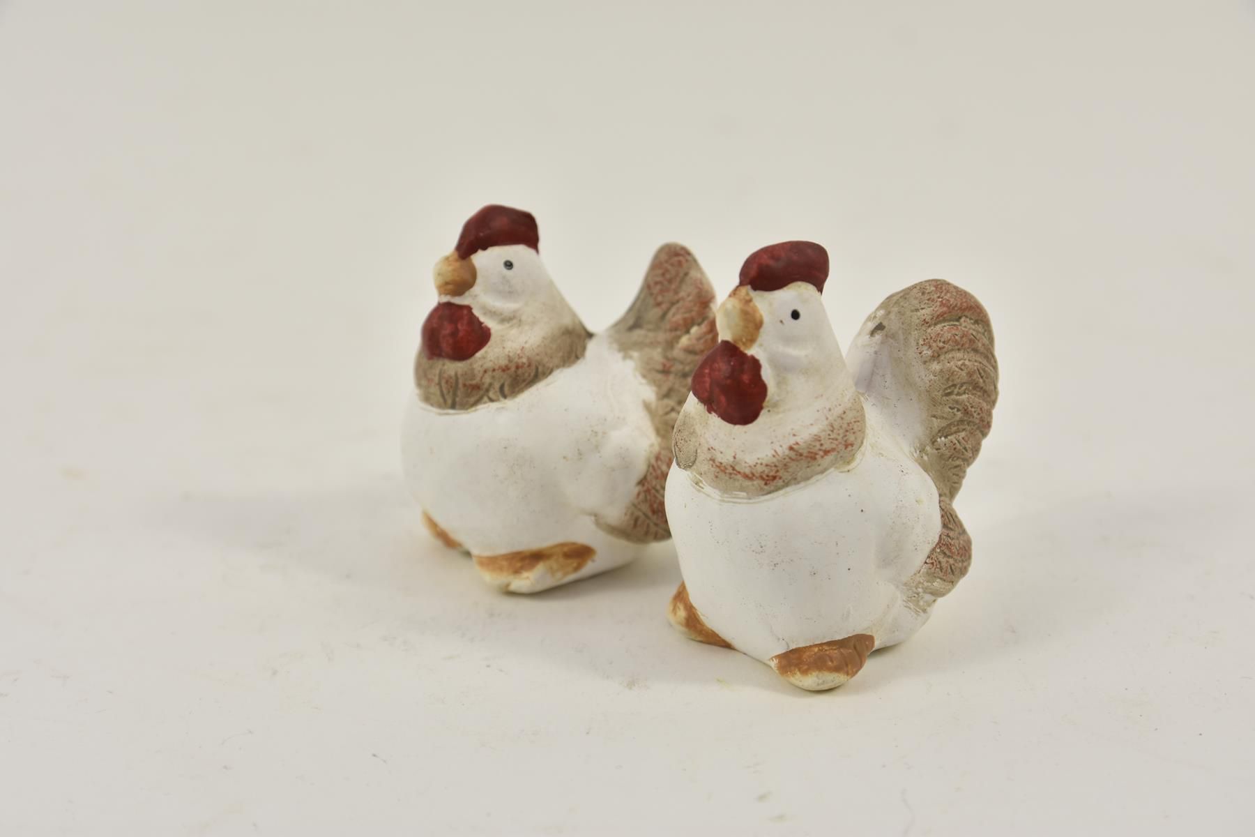 Kip en haan Barney keramiek 6cm