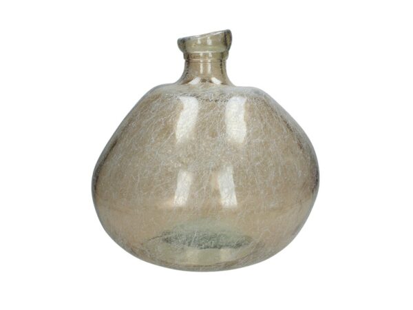 Vase recycled Glass Brown 33x33x33cm