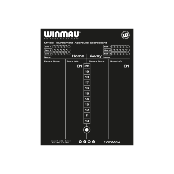 Winmau Official Tournament Scoreboard 44x35 cm