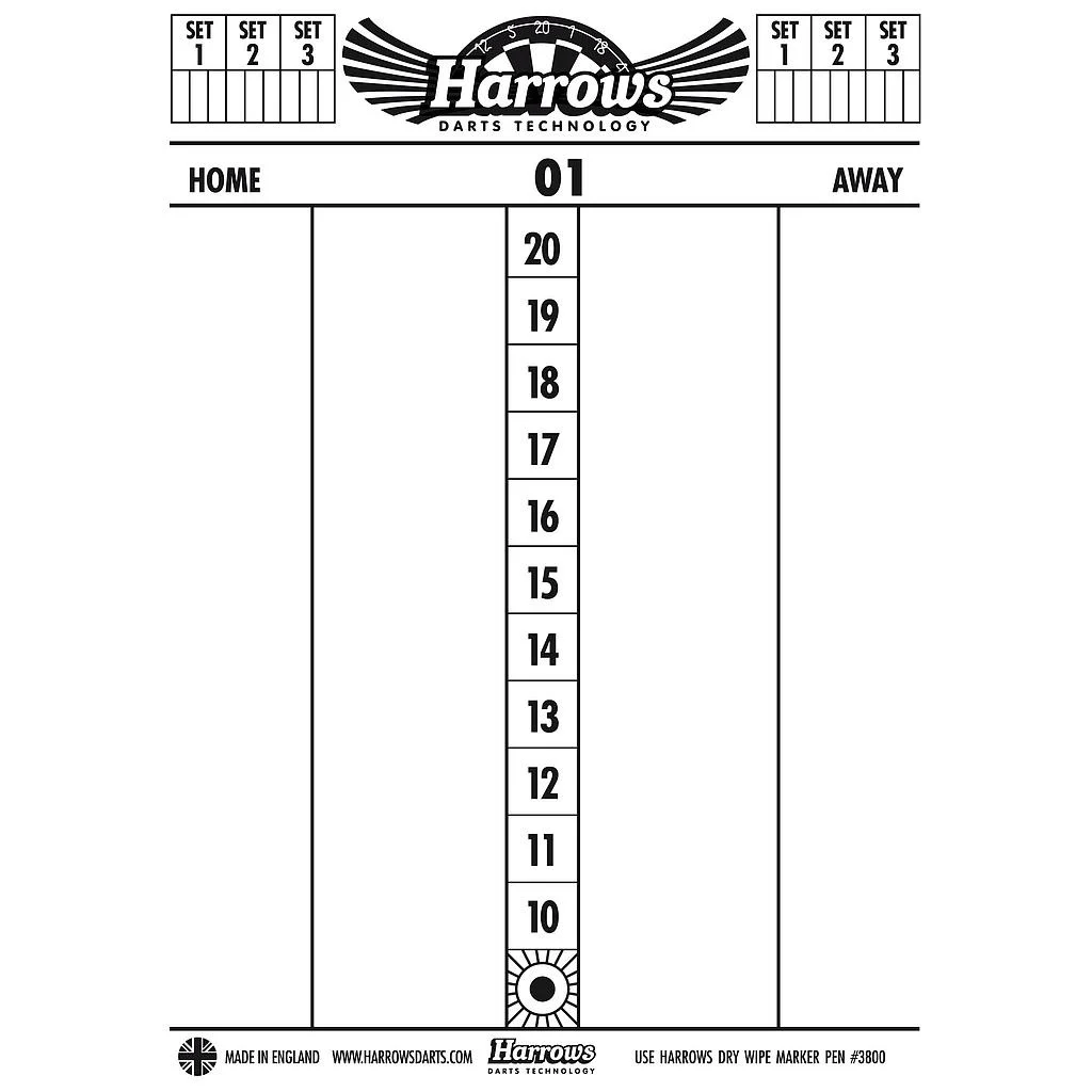Harrows Dry Wipe Scoreboard