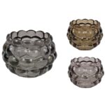 Theelichthouder ''bubble'' glas D11,5 H8,5 cm Prijs Per Stuk