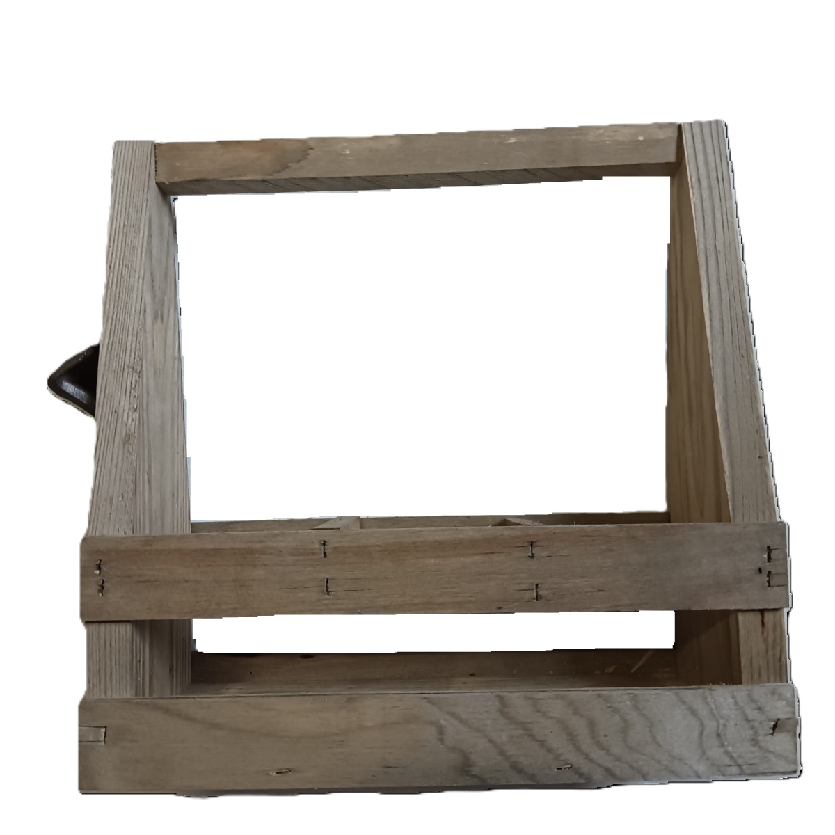 Crate w. handle and opener - 3 bottles 27x10x27 Antique