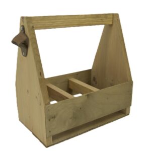 Crate w. handle and opener – 6 bottles 29x19x31 Antique