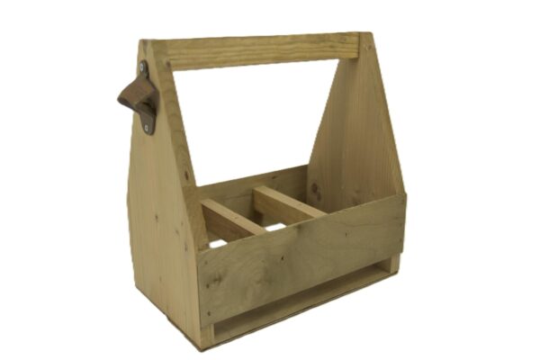 Crate w. handle and opener - 6 bottles 29x19x31 Antique