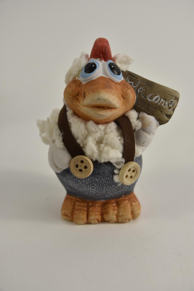 Kip Wolly Welkom Bordje 9 cm