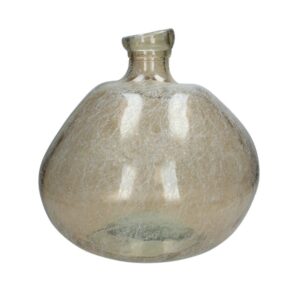 Vase recycled Glass Brown 33x33x33cm