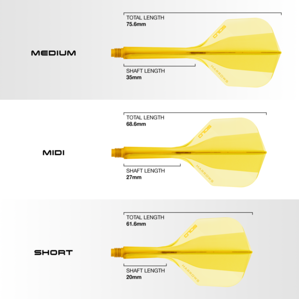 Harrows Solo geïntegreerde Flights en Shaft No.6 Yellow