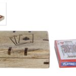 Doos "Cards" voor speelkaarten naturel mango 12x9x4cm (exclusief speelkaarten)