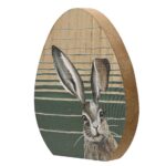 Ei mdf met konijnen opdruk grijs L.2cm x W.12.5cm x H.15cm