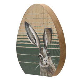 Ei mdf met konijnen opdruk grijs L.2cm x W.12.5cm x H.15cm