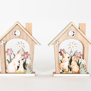 Houten Haasjes Print in Huis-Decor 13×15 cm Prijs per Stuk