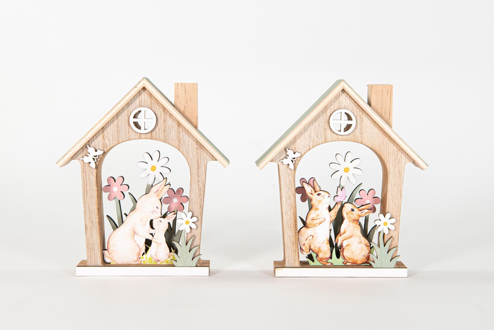 Houten Haasjes Print in Huis-Decor 13x15 cm Prijs per Stuk