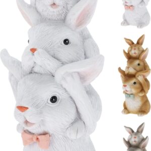 Konijn 3 op elkaar Horen Zien Zwijgen Hoogt 13cm Polyester Prijs per Stuk