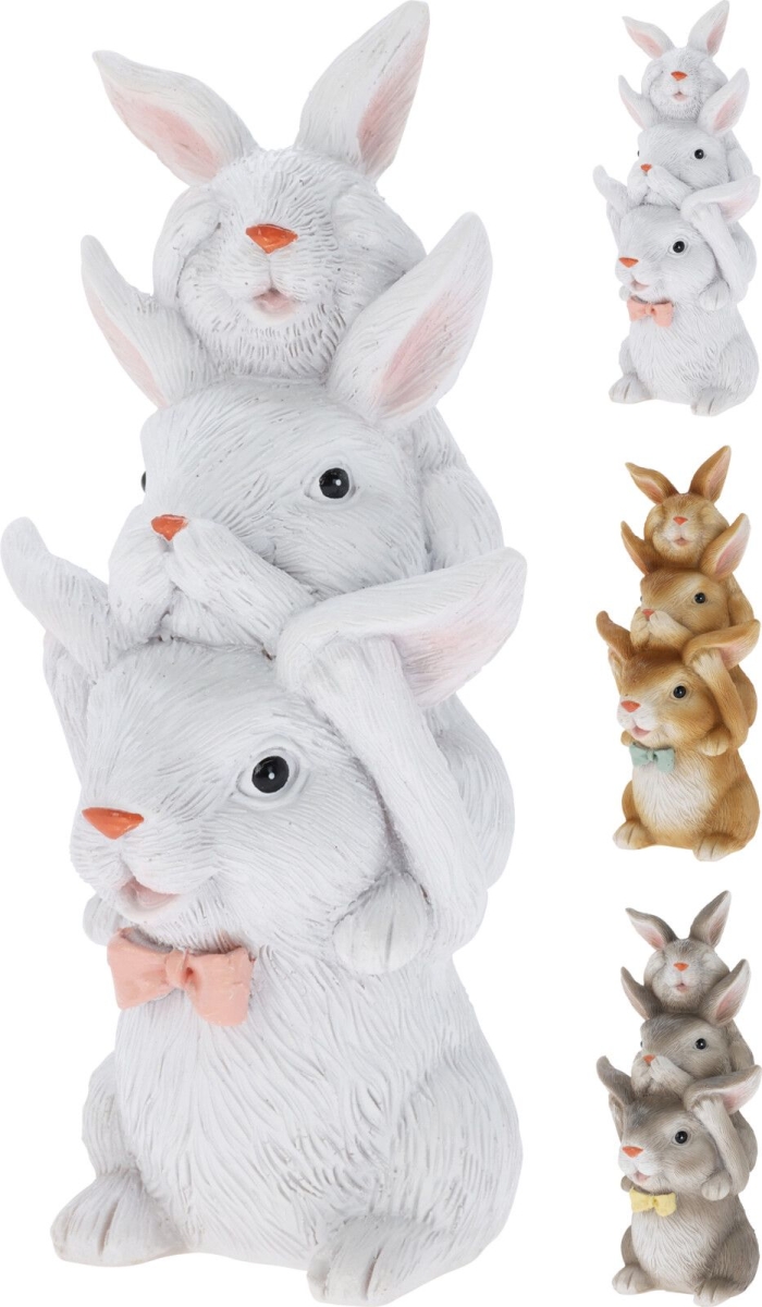 Konijn 3 op elkaar Horen Zien Zwijgen Hoogt 13cm Polyester Prijs per Stuk