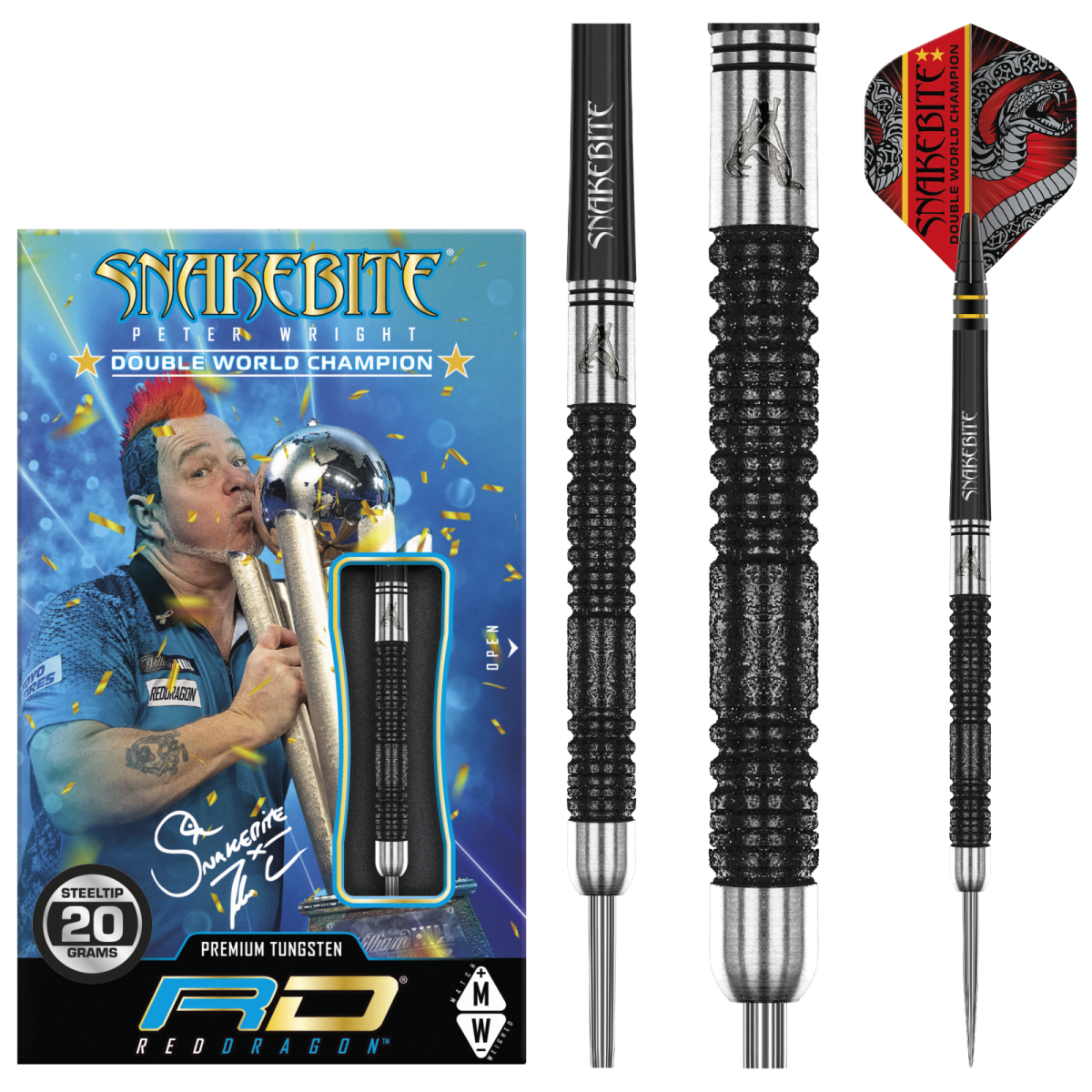Red Dragon Peter Wright Double World Champion Black 90% tungsten