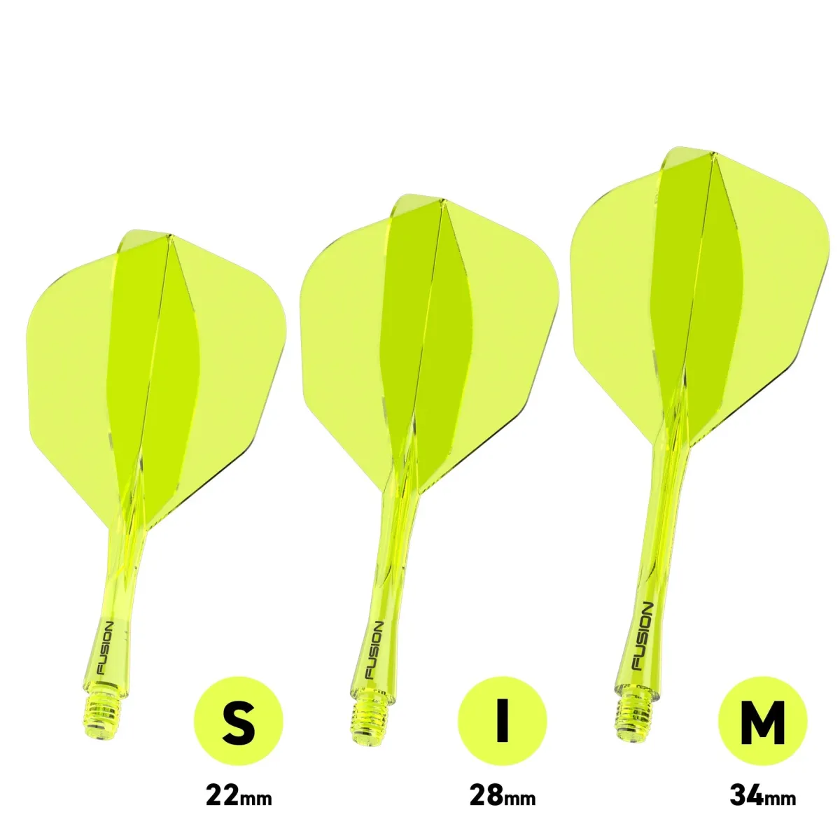 Winmau Fusion No6 geïntegreerde Flights en Shaft Geel
