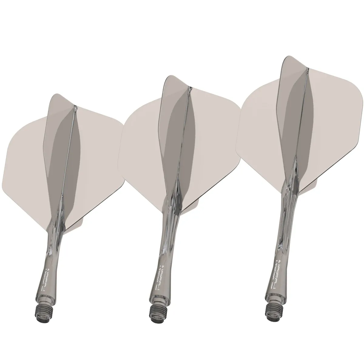 Winmau Fusion No2 geïntegreerde Flights en Shaft Donker Grijs Smoke