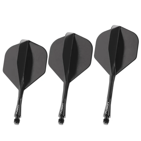 Winmau Fusion No2 geïntegreerde Flights en Shaft Zwart
